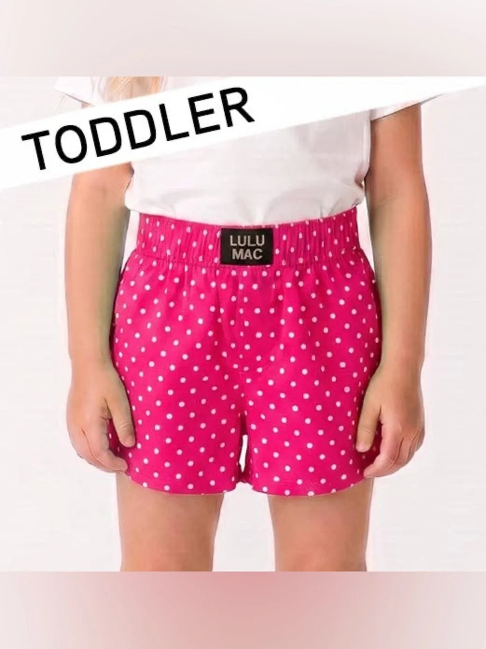Lulu Mac Hot Pink Mini Polka Dot Toddler Shorts